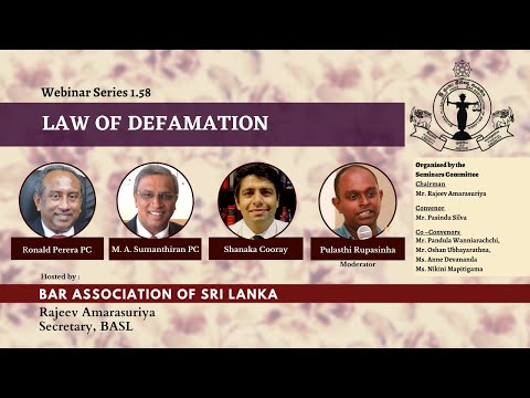 BASL Webinar 1.58 - Law of Defamation