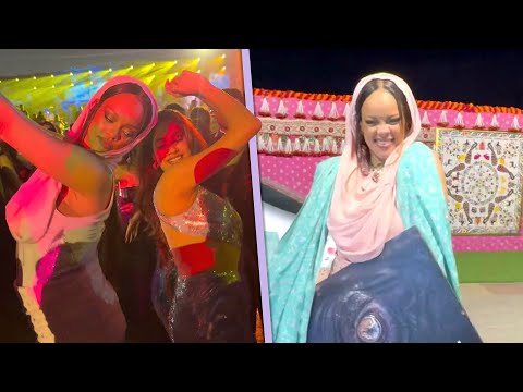 Rihanna DANCES With Fans and Reacts to Performing at Indian Pre-Wedding Ceremony thumnail