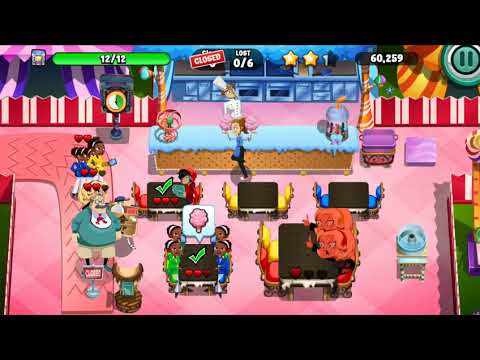 Diner dash 163 | Candy Carnival | Use jukebox on 12 people | How to get 3 stars | Energetic Winnings