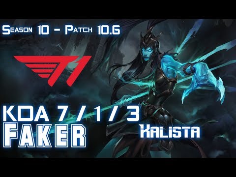 T1 Faker KALISTA vs IRELIA Mid - Patch 10.6 KR Ranked
