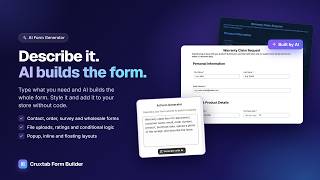 Build Shopify Forms with AI in Seconds | Cruxtab Form Builder