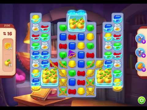 HomeScapes Level 2136 no boosters (17 moves)