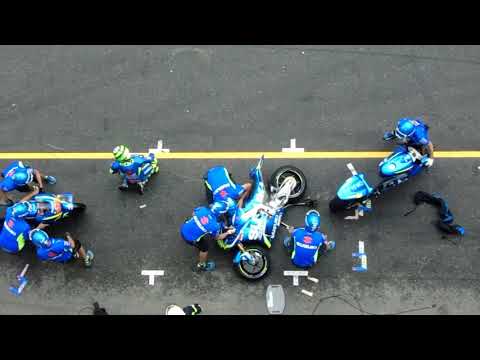 Iannone's crash in pitlane Czech GP Brno 2017 view from the top of the box