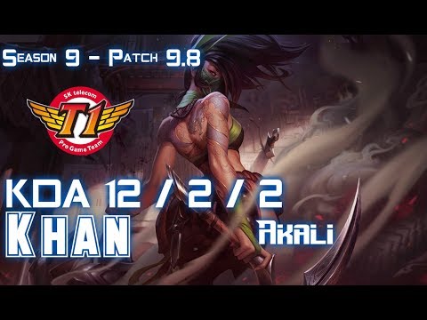 SKT T1 Khan AKALI vs RENGAR Top - Patch 9.8 KR Ranked