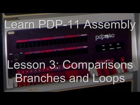 PDP-11 Assembly Lesson 3 - Conditions, branches and loops