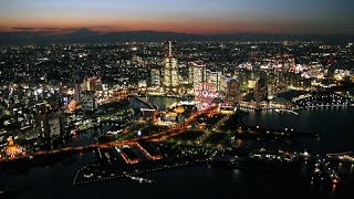 preview picture of video '東京2014 : 橫濱、直升機滑翔天際的夜景 Yokohama Sky Cruise'
