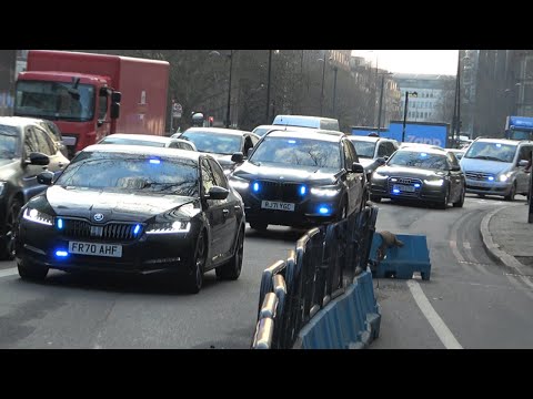 HUGE COUNTER TERRORISM CONVOY! - Unmarked Police cars responding in London