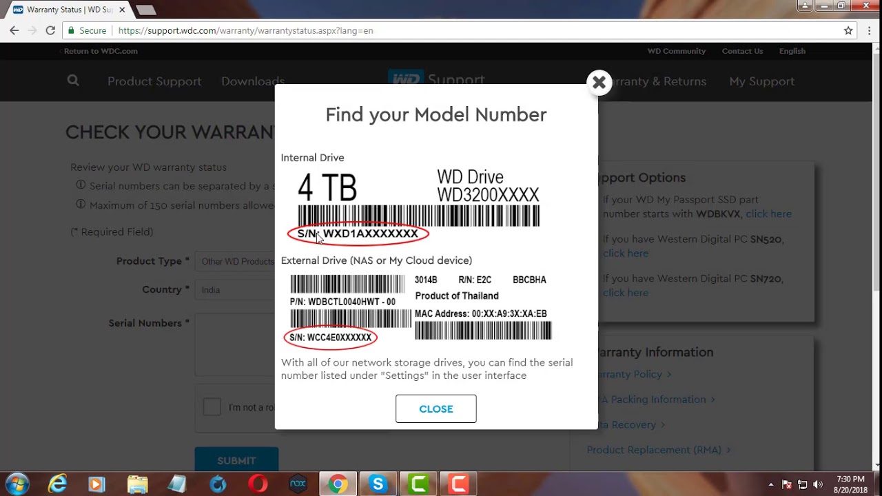 How to check Western Digital Hard Disk Warranty Status
