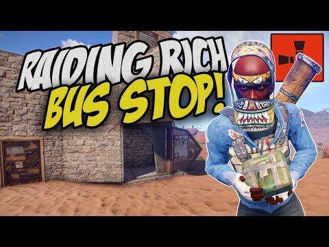 RAIDING AN AWESOME BUS STOP BASE! - Rust Solo Survival Gameplay