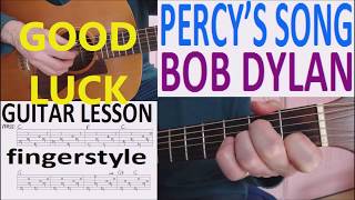 PERCY&#39;S SONG - BOB DYLAN fingerstyle GUITAR LESSON