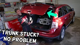 TRUNK STUCK ON FORD EDGE, LINCOLN MKX. HOW TO OPEN TRUNK HATCH DOOR