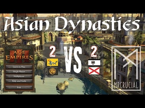 Age of Empires 3 Asian Dynasties | Hard 2v2 Multiplayer | Yellow River | Commentary