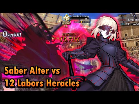 【FGO】Grand Nero Fest 2023: Saber Alter vs. Twelve Labors Heracles - Heaven's Feel II Tribute