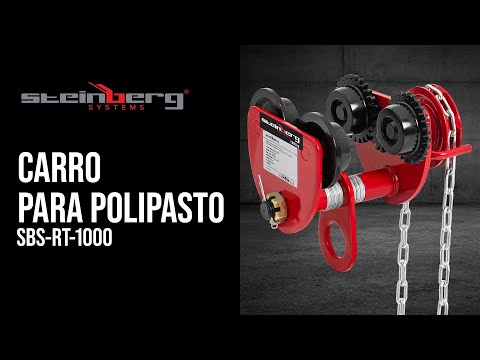vídeo - Carro para polipasto - 1000 kg - ajuste de ancho de 77 - 133 mm - con cadena