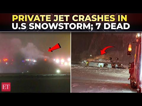 US snowstorm turns deadly: Bombardier Challenger 600 private jet crashes in Maine, 7 dead, 1 injured