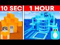 10 Seconds Vs 1 Hour ONE COLOR Build Challenge In Minecraft