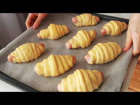 The easiest way to make sausage in croissant! Amazing puff pastry sausage rolls.