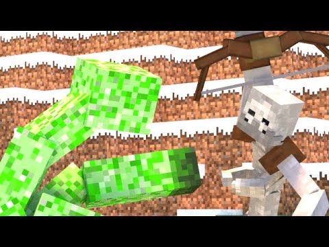 The Mutant Skeleton VS The Mutant Creeper! MOB VS MOB! PART IV [ Minecraft Animation ]