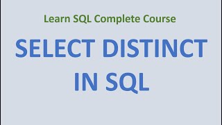 36. SELECT  DISTINCT SQL Command