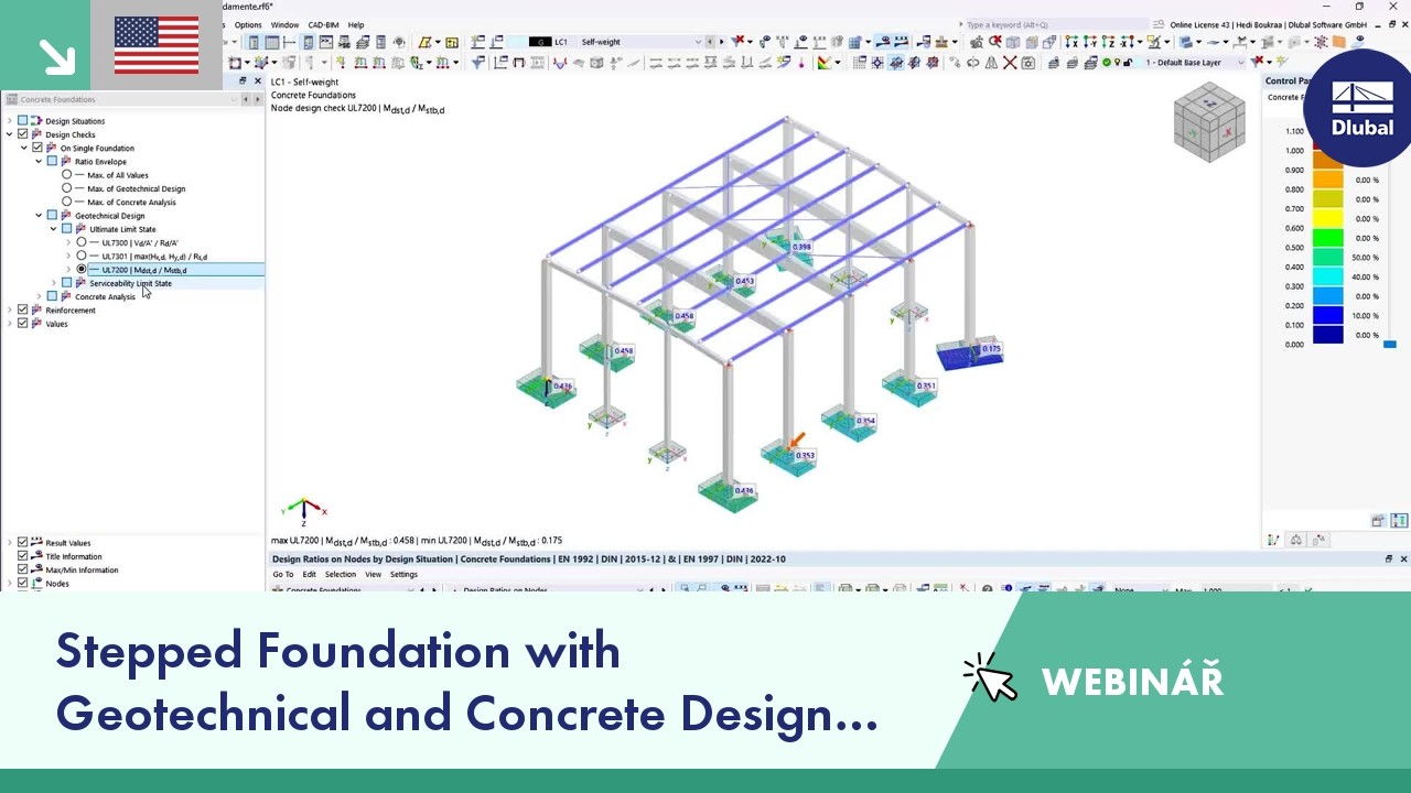 Webinář | Stupňovitý základ s geotechnickou analýzou a posouzením&nbsp;betonové konstrukce v programu RFEM 6