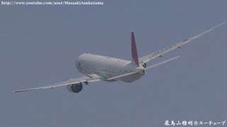 preview picture of video '[猪名川土手] Japan Airlines (JAL) 777-300ER JA736J takeoff @ Itami RWY32L [March 9, 2013]'
