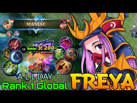 MANIAC + 18 Kills Freya with Inspire! - Top 1 Global Freya by A L L DAY - Mobile Legends