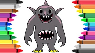 How to Draw SHARKY CLEE Garten Of BanBan