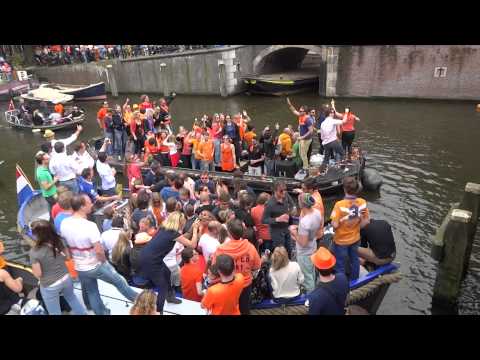 Kings Day Amsterdam Holland 2014 Party Boats