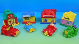 1993 McDONALDLAND VILLAGE SET OF 4 McDONALD'S HAPPY MEAL KIDS TOYS VIDEO REVIEW