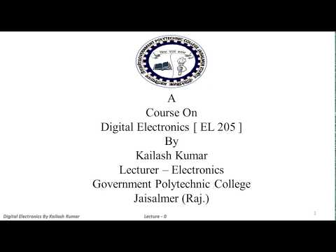 EL - 205 Lecture - 0 - objective and syllabus