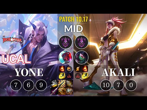 KT Ucal Yone vs Akali Mid - KR Patch 10.17