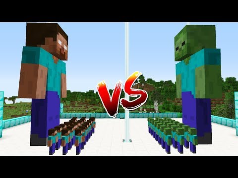 HEROBRİNE ORDUSU VS ZOMBİ ORDUSU! - Minecraft
