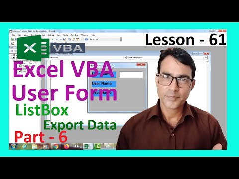 Excel VBA User form part - 6 | ListBox in excel VBA | Excel VBA lesson 61 | Excel VBA for Beginners