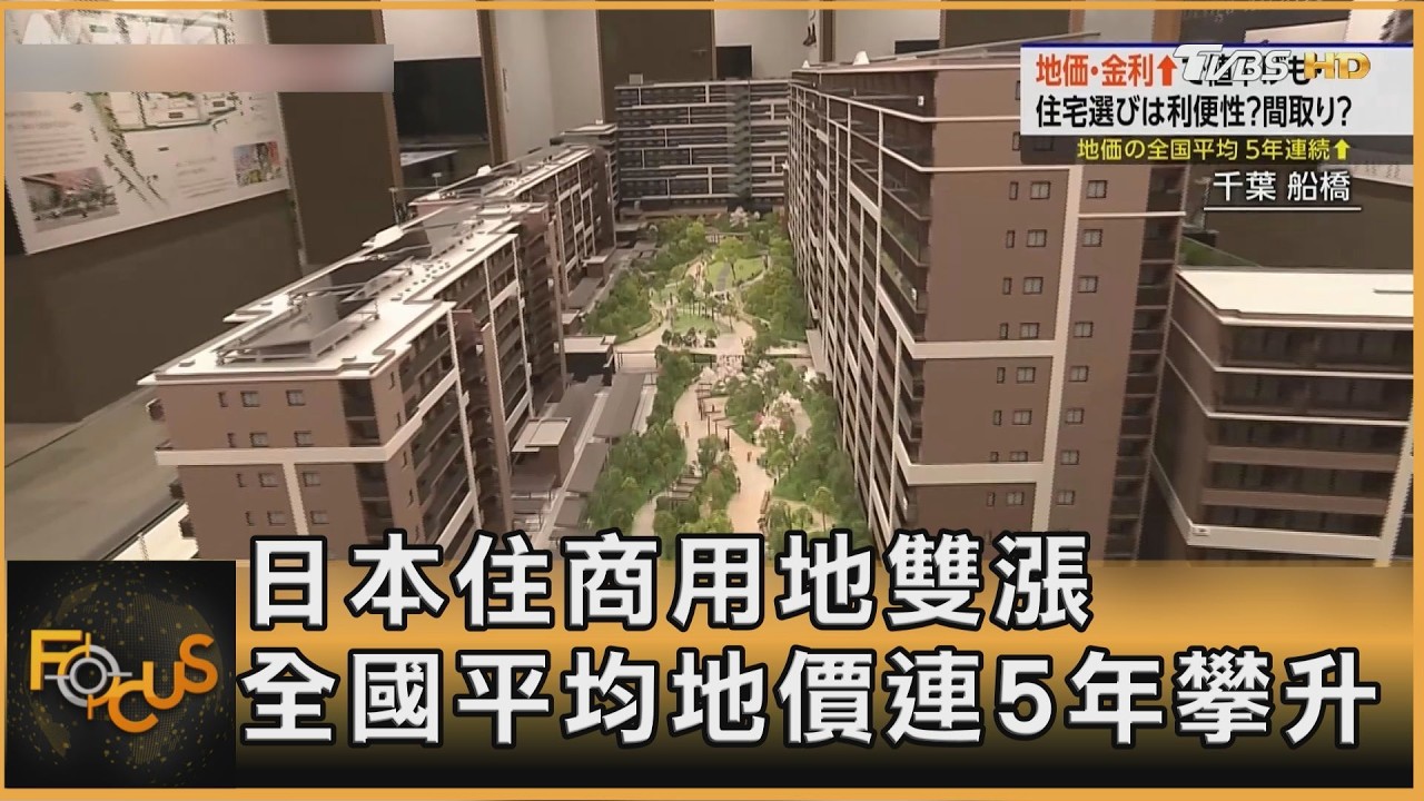 FOCUS全球新聞／日本住商用地雙漲 全國平均地價連5年攀升