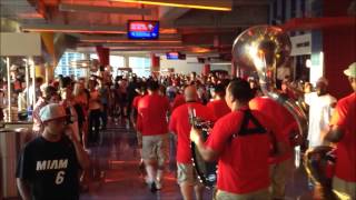 Music Band inside American Airlines Arena minutes before tip-off