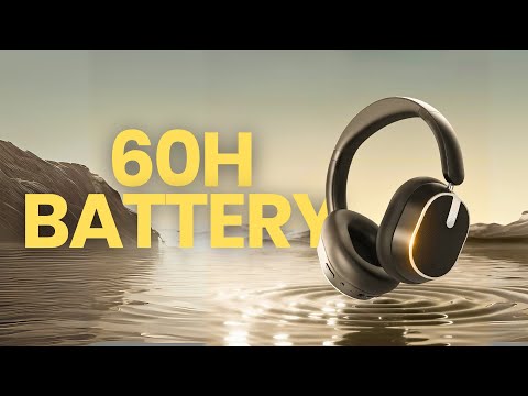 MMWOWARTS Bluetooth Headphones with Active Noise Cancelling (ANC), Wireless Over Ear Bluetooth Headsets with 35H Playtime, HiFi Stereo Foldable Headphones with Foam Ear Cups for Sports, Travel, Black video review thumbnail