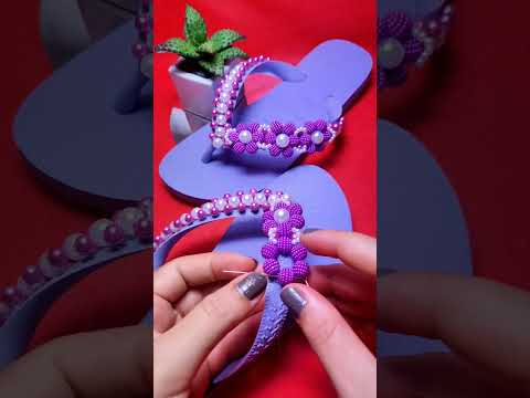 chinelo personalizado com pérolas #artesanato