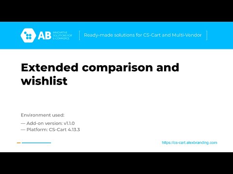 Update of "Extended comparison and wishlist" add-on v1.1.0 for CS-Cart and Multi-Vendor