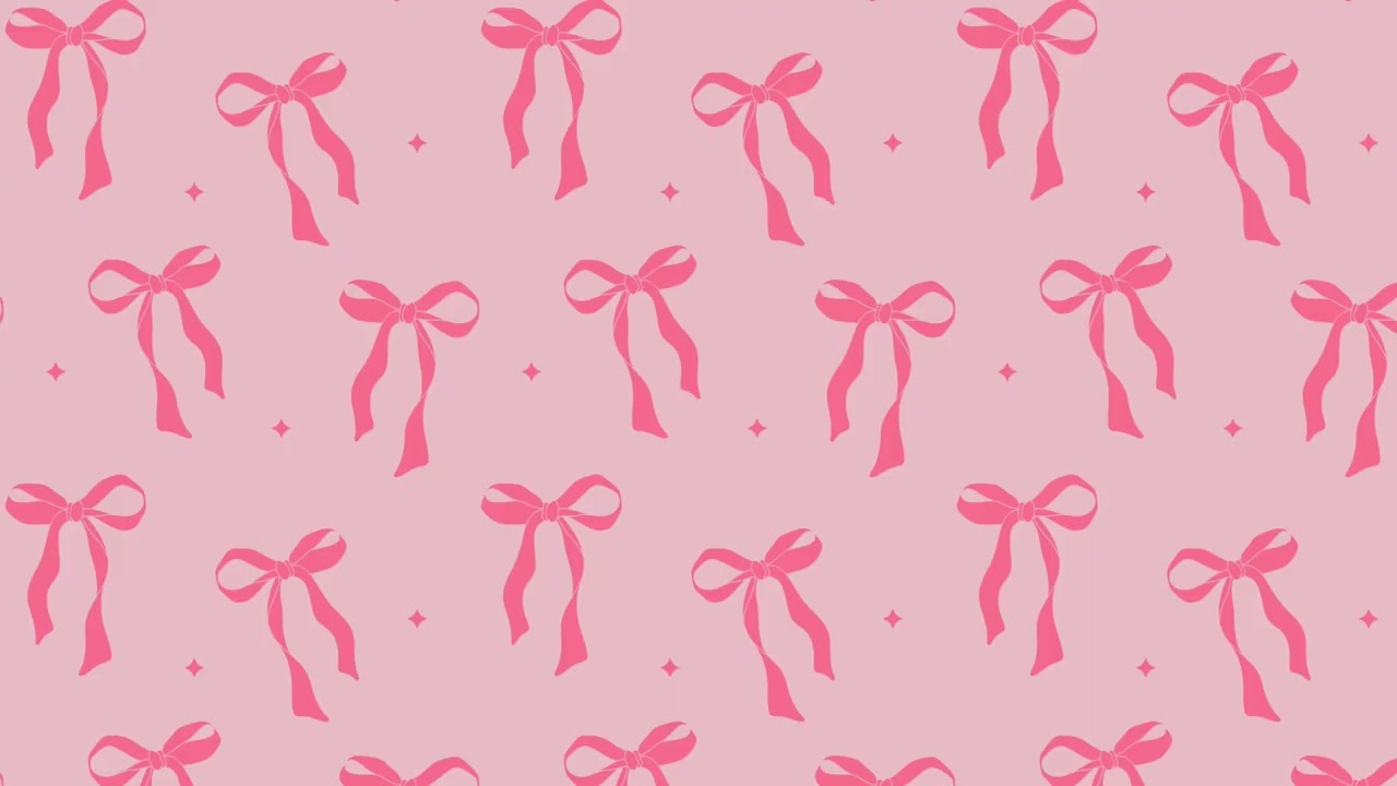 Pink Coquette Bow Screensaver With Lofi Music Beat Aesthetic Wallpaper Background