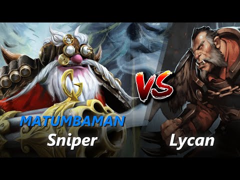 MATUMBAMAN safelane Sniper vs Lycan/Dark Willow | First 10 minutes