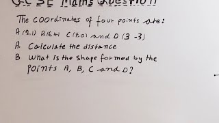 Download the video "Finding Distance and Identifying a Shape formed by four points (A, B, C , D)."