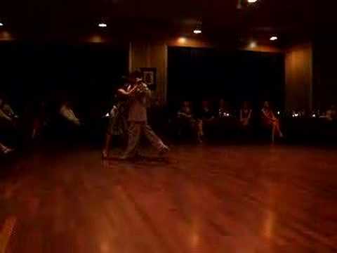  Andres Laza Moreno  and  Samantha Dispari  are  dancing  to  the  tango  "  Tu...el Cielo Y Tu!  "