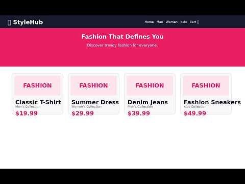 StyleHub – Fashion & Apparel | Web Development Internship Project