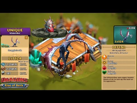 Snaggletooth (Unique Windstriker) Max Level 124 | Dragons: Rise of Berk