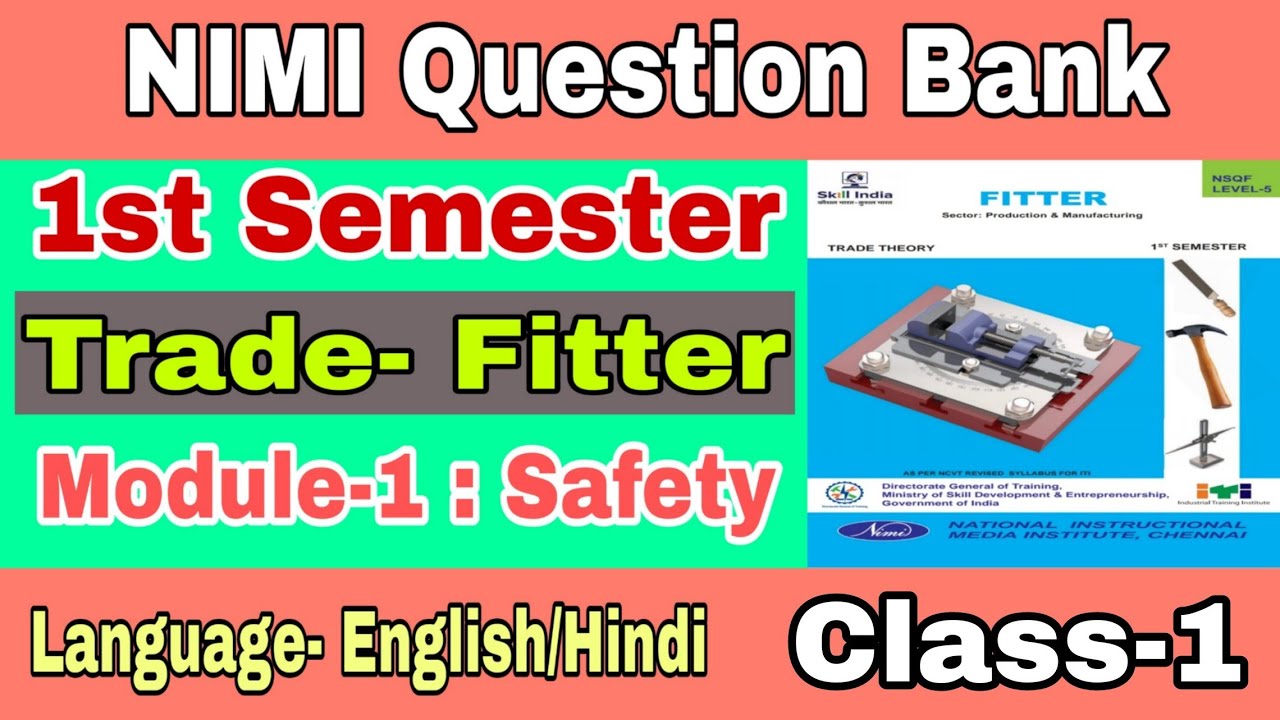 Fitter Trade 1st Semester NIMI Question #01 | Safety Chapter Most Important MCQ | NIMI Question Bank
