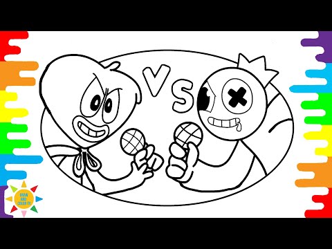 Rainbow Friends Vs Poppy Playtime Coloring Pages | Musical Clash Coloring | @drawandcolortv