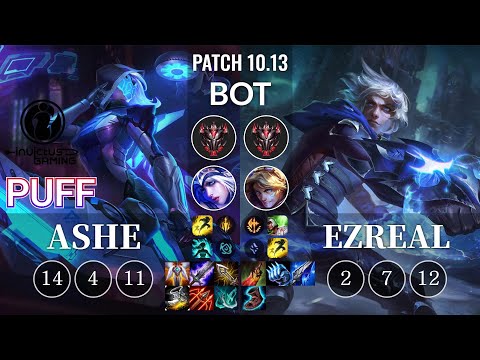 IG Puff Ashe vs Ezreal Bot - KR Patch 10.13