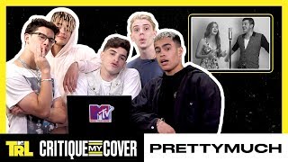 PRETTYMUCH React To A Fan Cover Of ‘Open Arms’ 🎤  | Critique My Cover | TRL