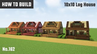 マイクラ建築：2種類の木の組み合わせで作るログハウスの作り方。10x10ブロックで簡単に。No.162【Minecraft】
