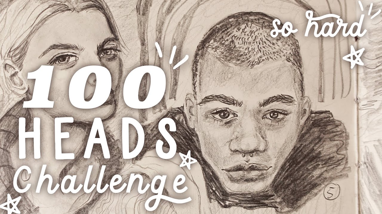 100 Heads Challenge!  Part 1: Heads 1–10 in Graphite (Beginner Portrait Drawing)